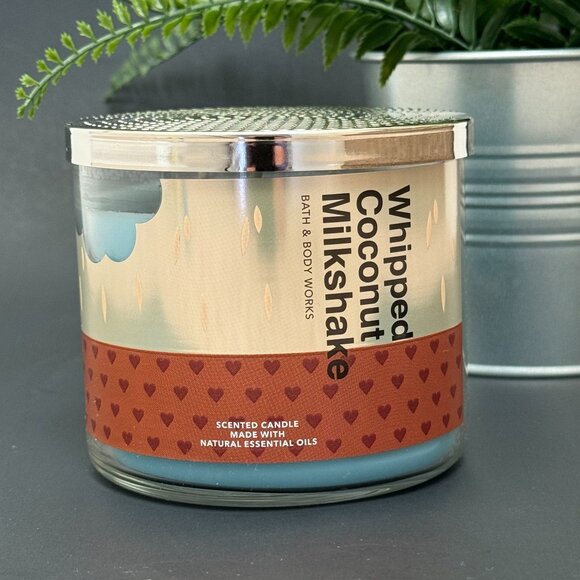 BBW Whipped Coconut Milkshake Bath & Body Works 3 Wick Candle - Picture 1 of 11